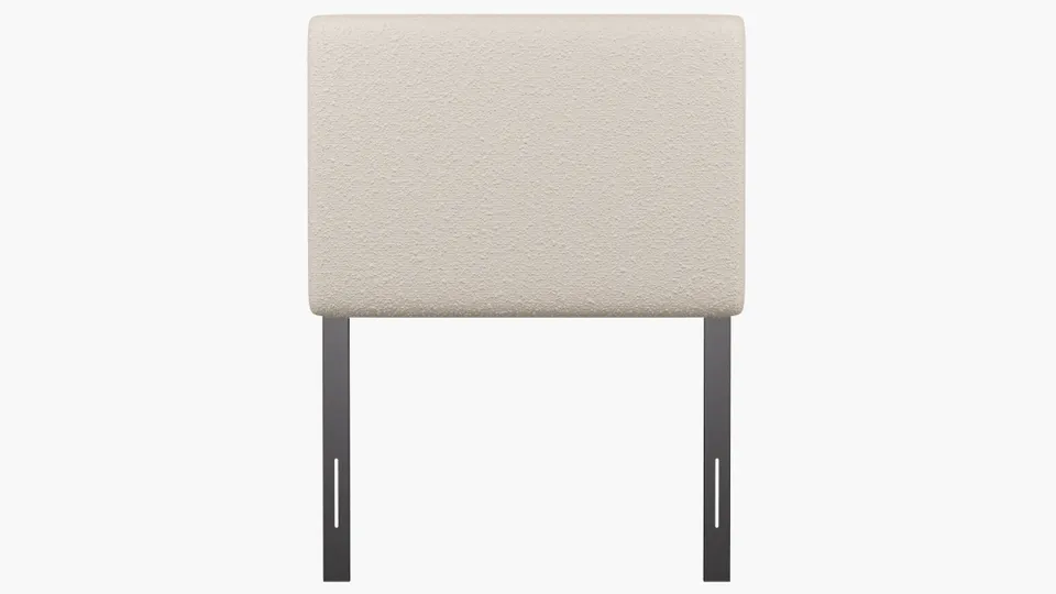 Square Back Headboard, Snow Boucle, Twin