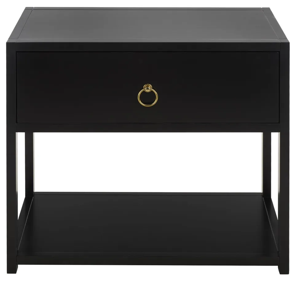 Large Sadie 1 Drawer 1 Shelf Nightstand - Black