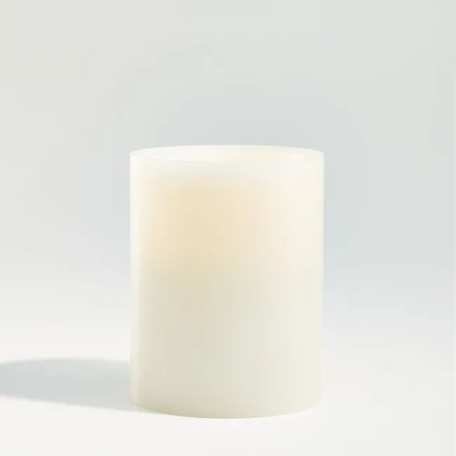 Warm White Flameless 4"x5" Wax Pillar Candle