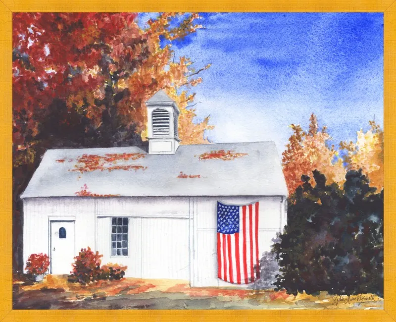 The Ross Barn in Fall by Lydia Marie Elizabeth for Artfully Walls