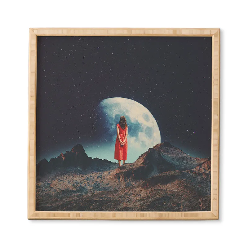 I Am Here Waiting For You by Frank Moth - Framed Wall Art Bamboo 30" x 30"