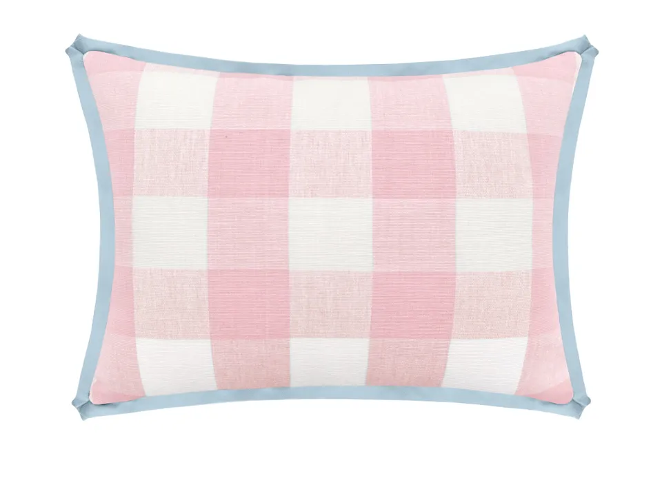 THE MINI :: CHARLESTON CHECK // PRIMROSE - SWATCH 4" X 4" / BUTTERFLY FLANGE / BACKORDER Powder Blue