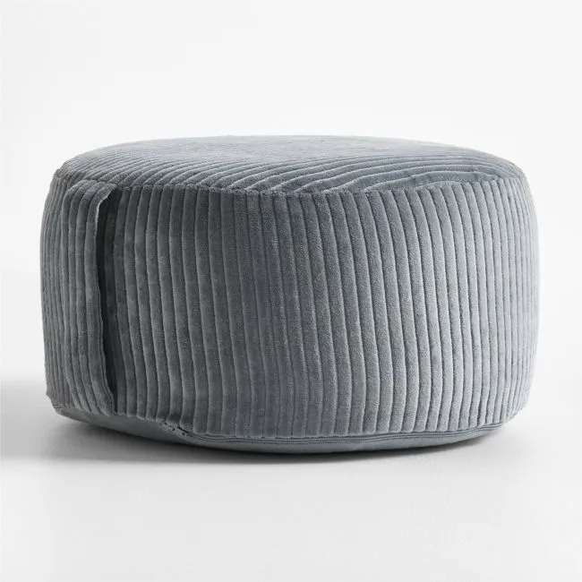Smoke Blue Organic Cotton Velvet Corduroy Kids Floor Cushion