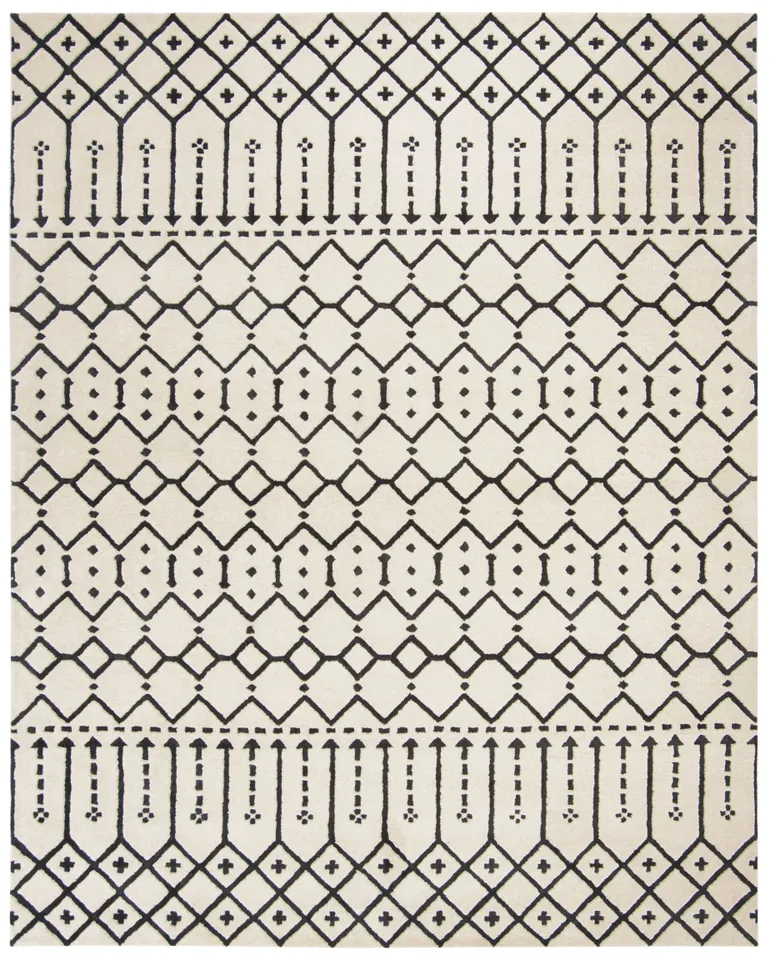 Arlo Home Hand Tufted Area Rug, HIM903A, Ivory/Black,  8' X 10'
