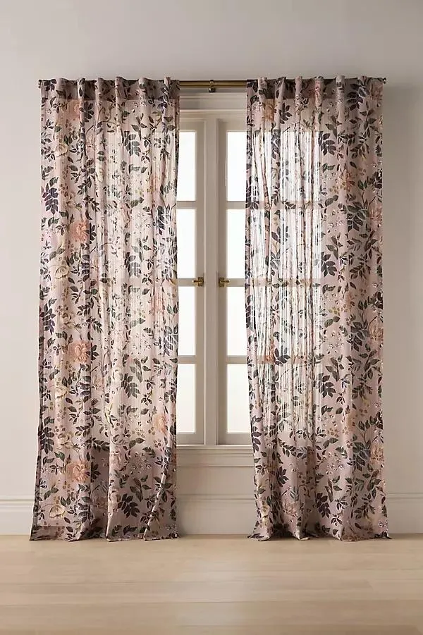 Seren Cotton Sheer Painterly Floral Curtain