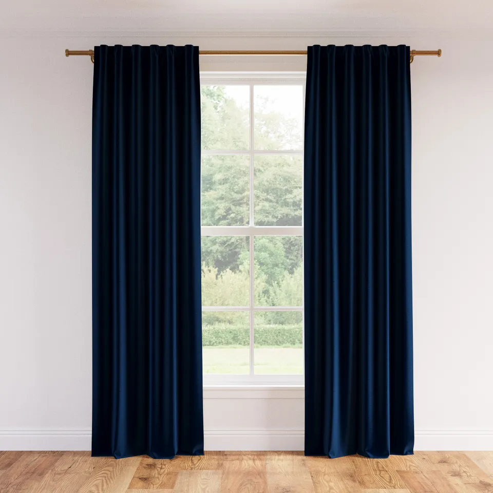 Velvet Curtain, Navy Performance Velvet, 50" x 96", Privacy