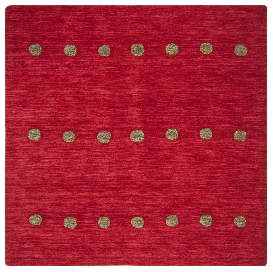 Arlo Home Hand Loomed Area Rug, HIM590Q, Red,  6' X 6' Square