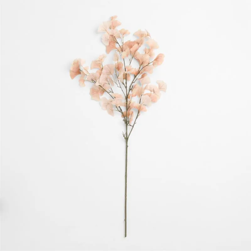 Faux Bleached Ginkgo Leaf Spray 50"