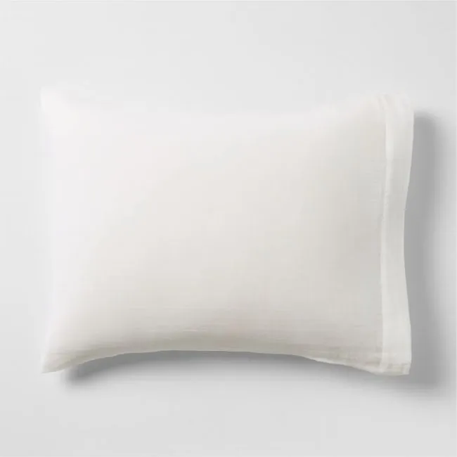 Organic Cotton Gauze Crisp White Standard Bed Pillow Sham
