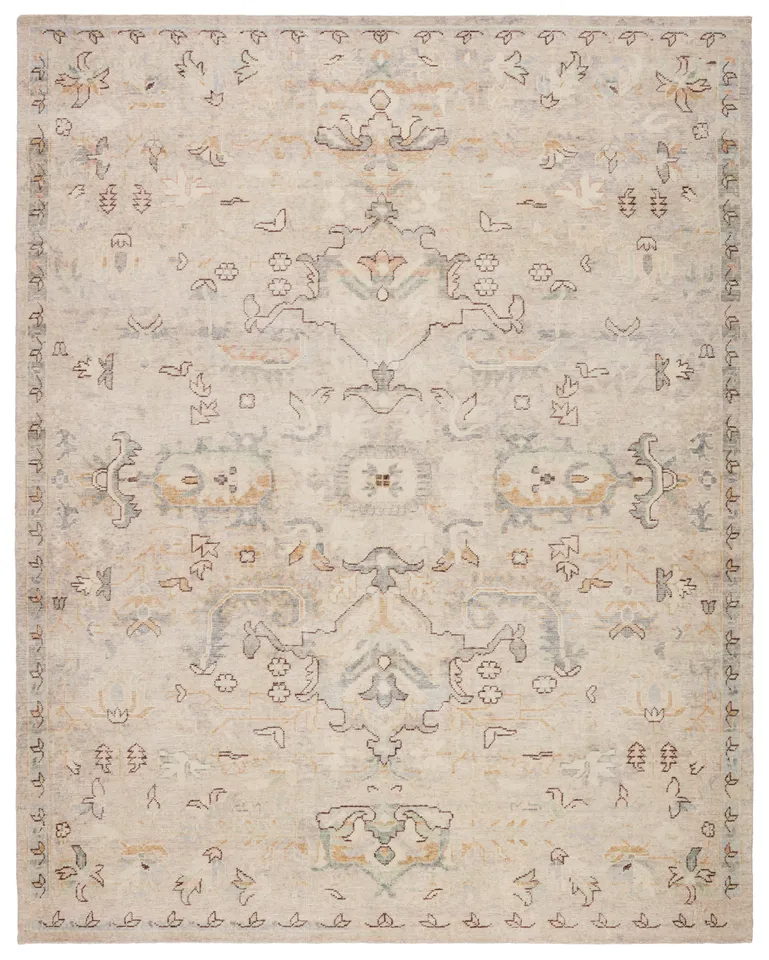 Latham Hand-Knotted Medallion Light Gray/ Green Area Rug (10'X14')