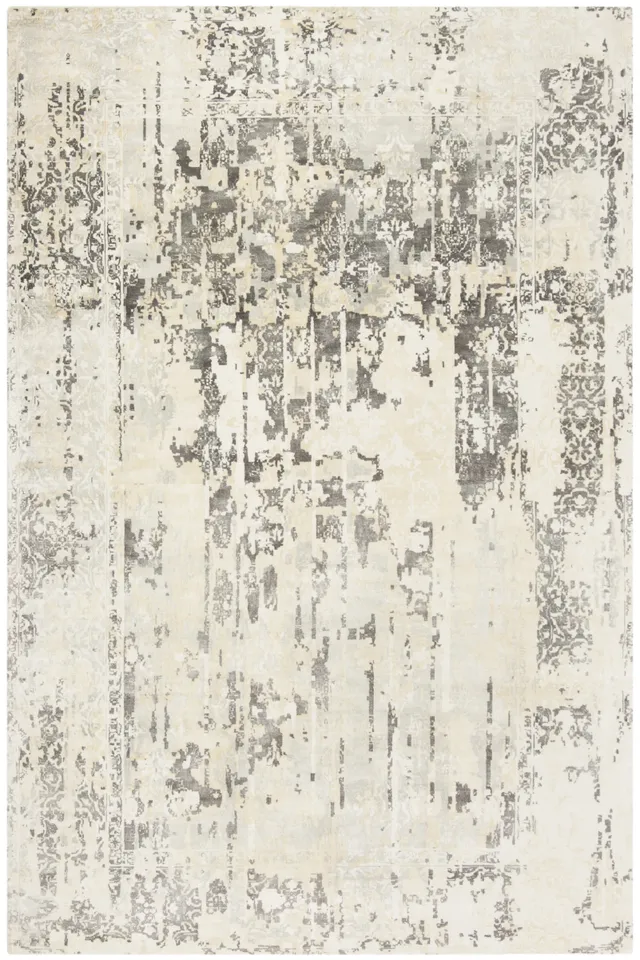 Arlo Home Hand Loomed Area Rug, MIR551A, Ivory/Grey,  6' X 9'