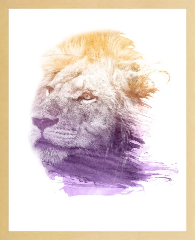 LION SUPERIMPOSED WATERCOLOR by Emiliano Deificus for Artfully Walls
