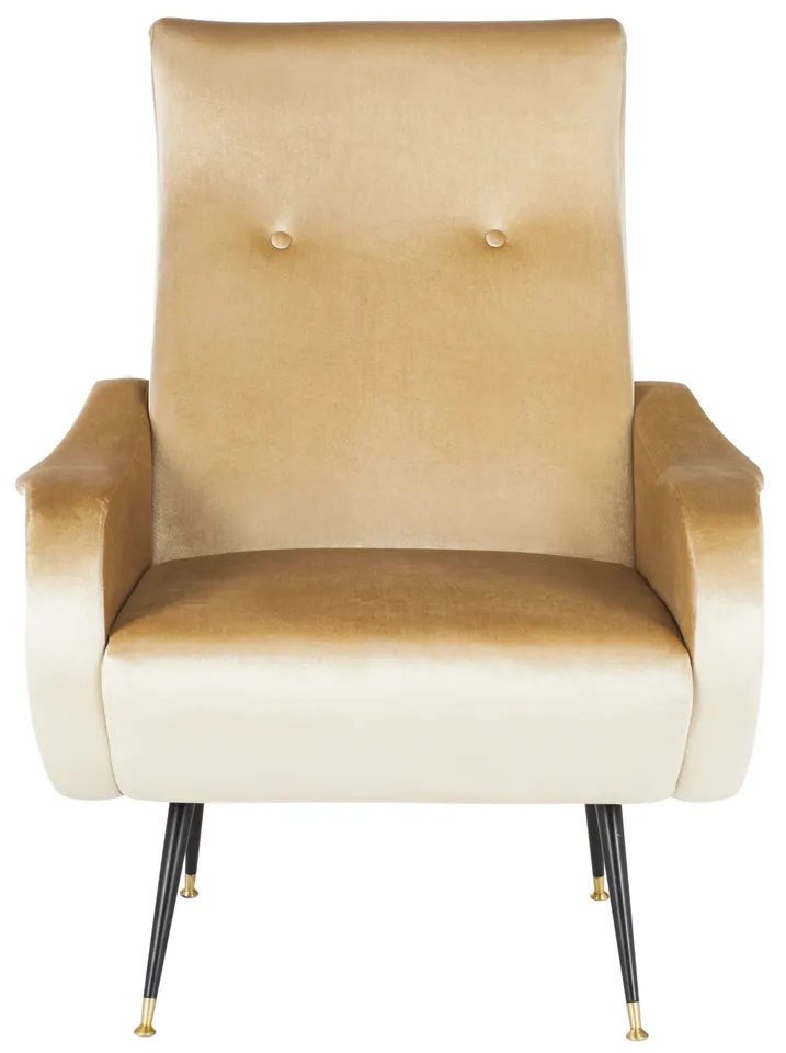Elicia Velvet Retro Mid Centry Accent Chair - Camel
