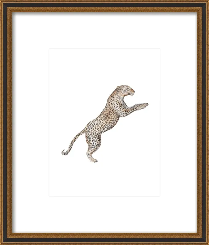 Leaping Leopard Watercolor by Lauren Rogoff for Artfully Walls