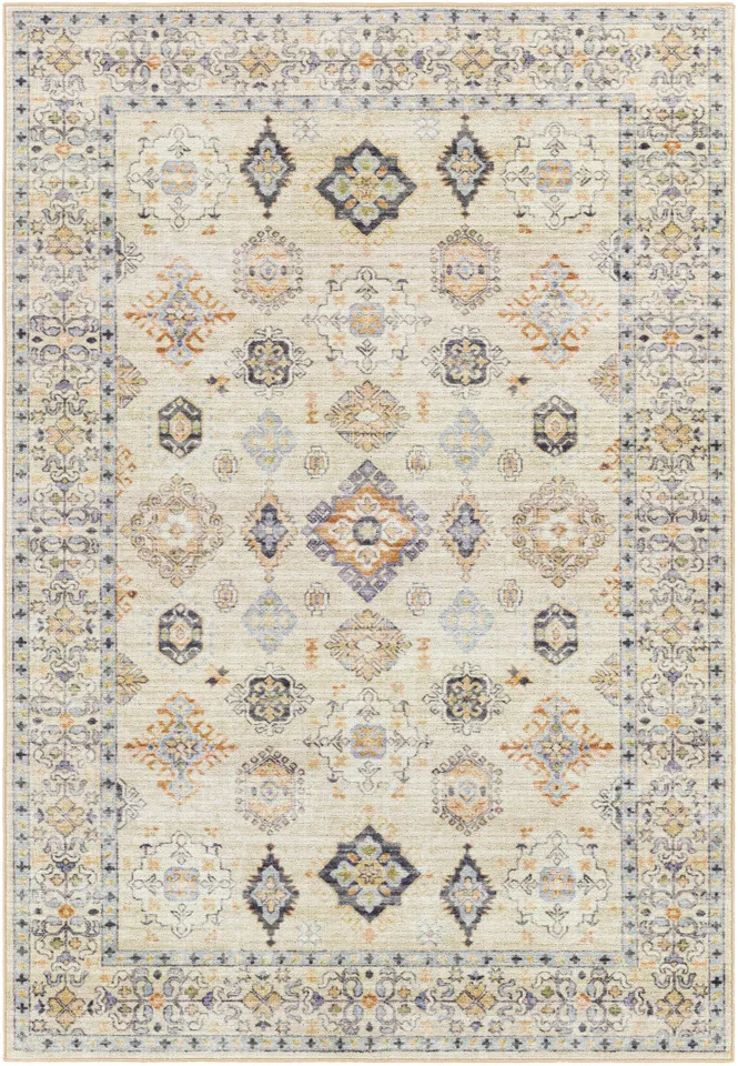 Leicester Beige Indoor 6'7" x 9' Machine Woven Rug