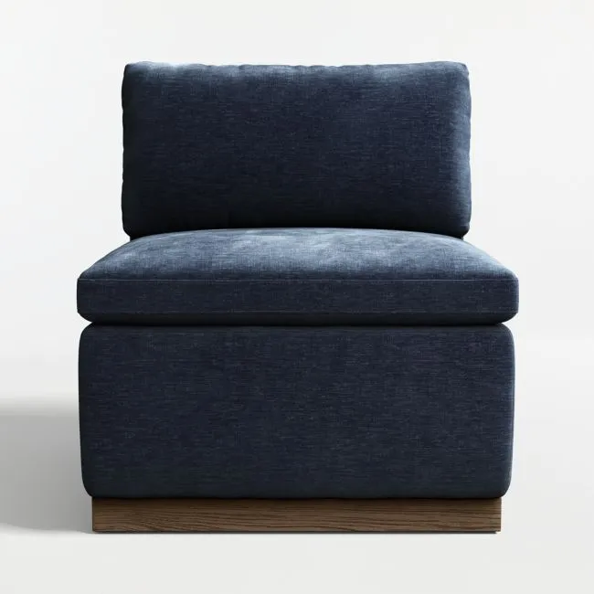 Edendale Blue Upholstered Single Chair Storage Dining Banquette