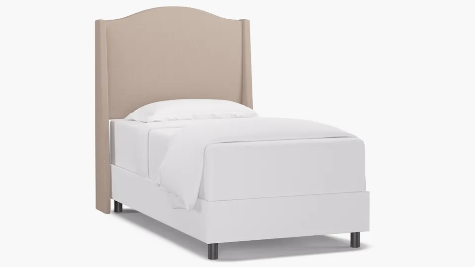 Classic Wingback Headboard, Husk Everyday Linen, Twin