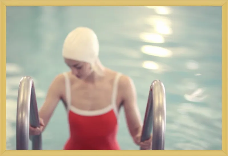 Swimmer in a Red Suit by Lucy Snowe for Artfully Walls