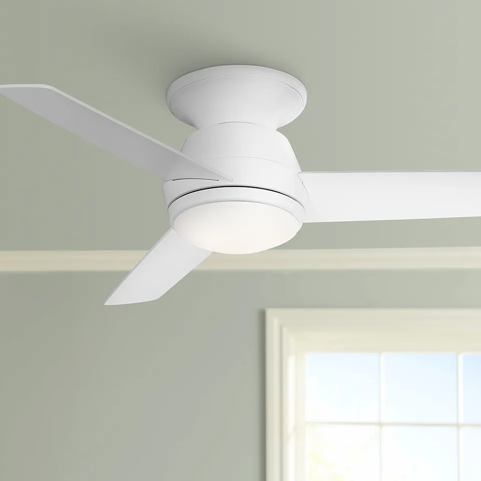 44" Casa Vieja Marbella Breeze White LED Hugger Fan with Remote
