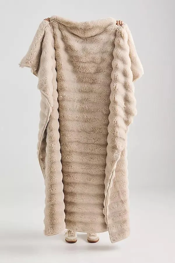 Selena Double-Sided Faux Fur Throw Blanket