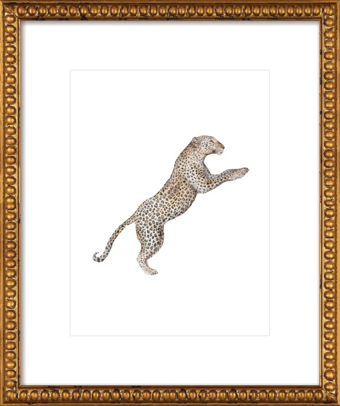 Leaping Leopard Watercolor by Lauren Rogoff for Artfully Walls