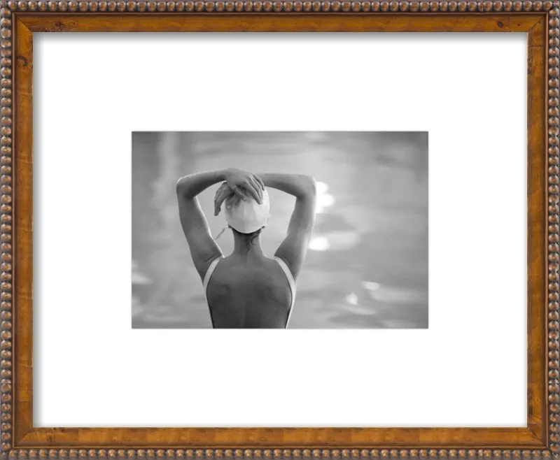 Woman Swimmer in a White Cap by Lucy Snowe for Artfully Walls