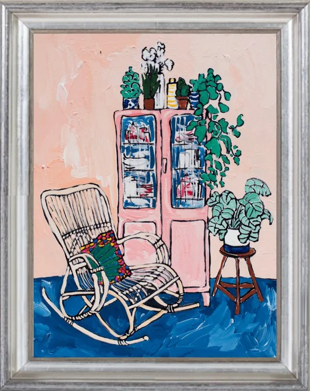 Rocking Chair In Pink Interior by Lara Lee Meintjes for Artfully Walls