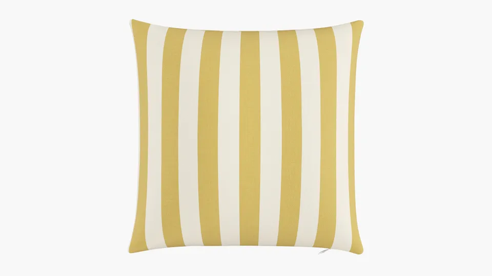 Outdoor 20" Throw Pillow, Citrine Cabana Stripe, 20" x 20"