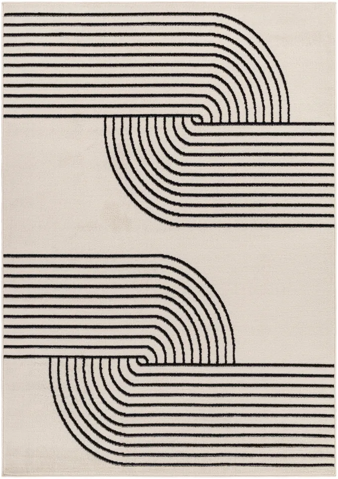 Pisa Beige Indoor 6'7" x 9' Machine Woven Rug