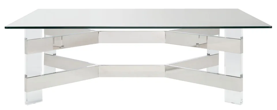 Eugene Acrylic Coffee Table - Silver/Clear - Safavieh