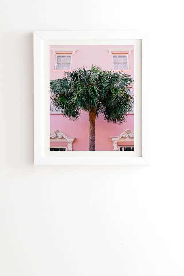 Charleston Pink by Bethany Young Photography - Framed Wall Art Basic White 20" x 20"