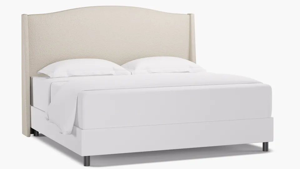Classic Wingback Headboard, Snow Boucle, King