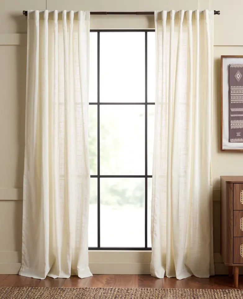 Ayla Window Panels 52x96", Set of 2 - Creme