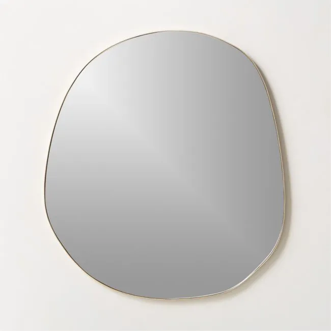Navone Unlacquered Brass Wall Mirror 36''x32''