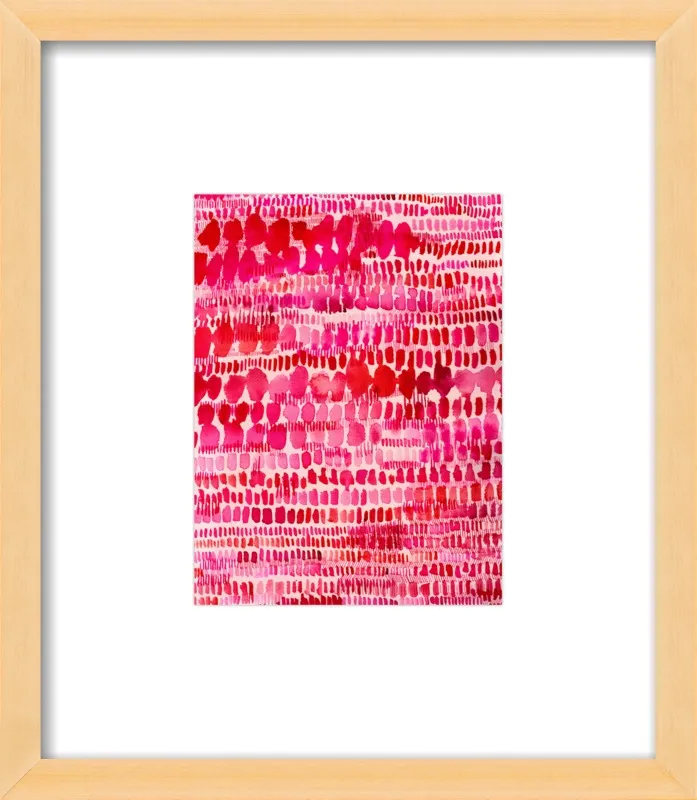 Pink and Red Watercolor Patterns Wall Art  by Paula Mills for Artfully Walls