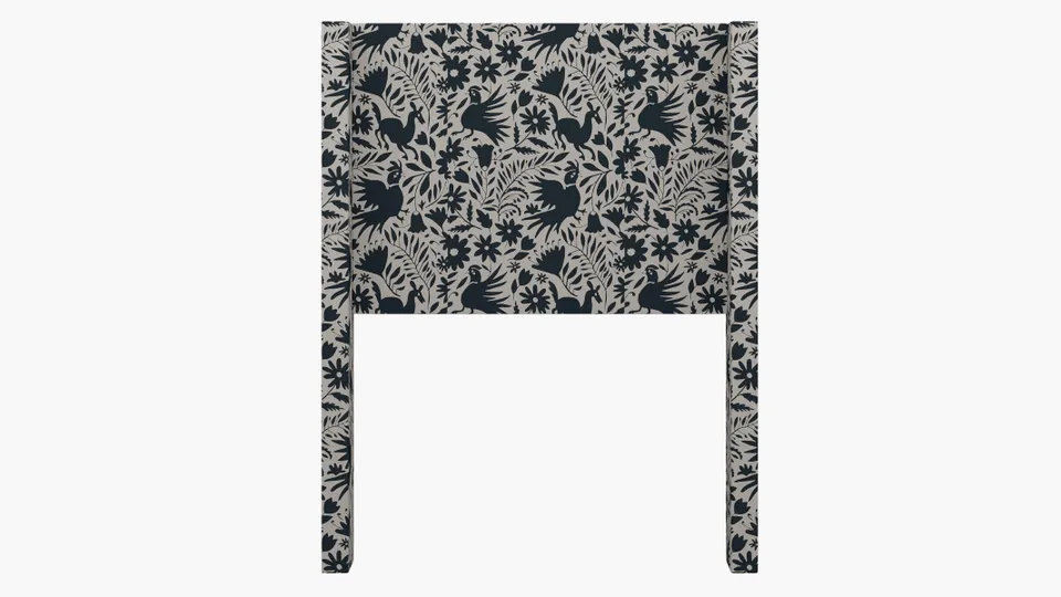 Modern Wingback Headboard, Ink Frida, Twin