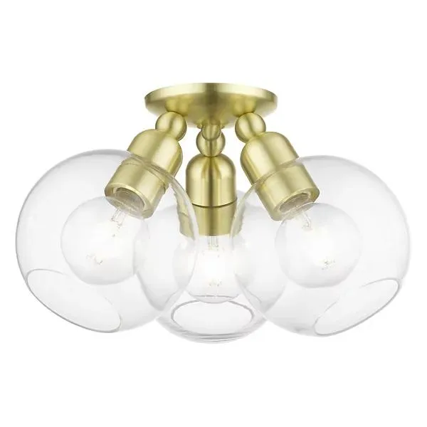 Violet 3-Light Semi-Flushmount
