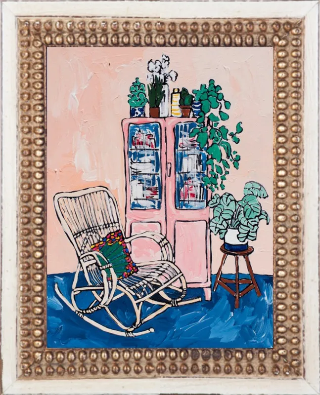 Rocking Chair In Pink Interior by Lara Lee Meintjes for Artfully Walls