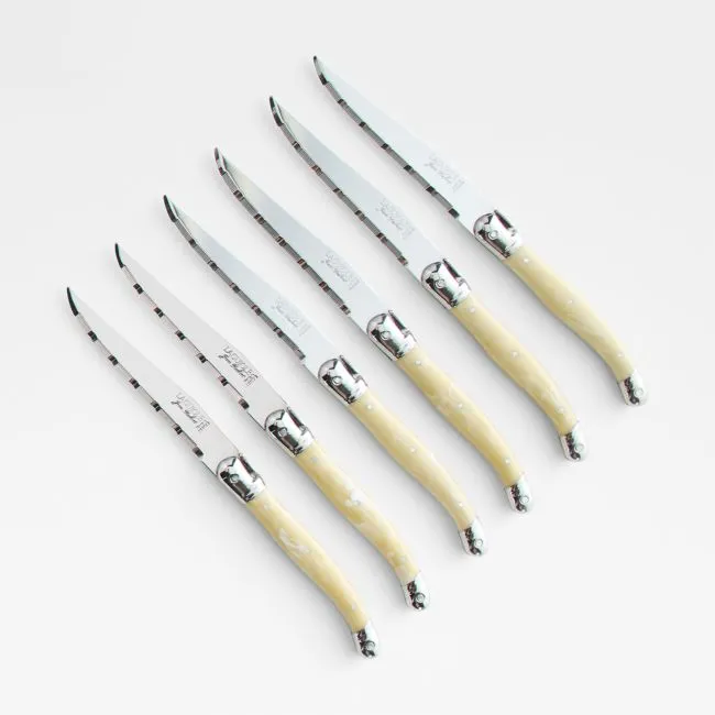 Jean Dubost Laguiole ® Light Horn Steak Knives, Set of 6
