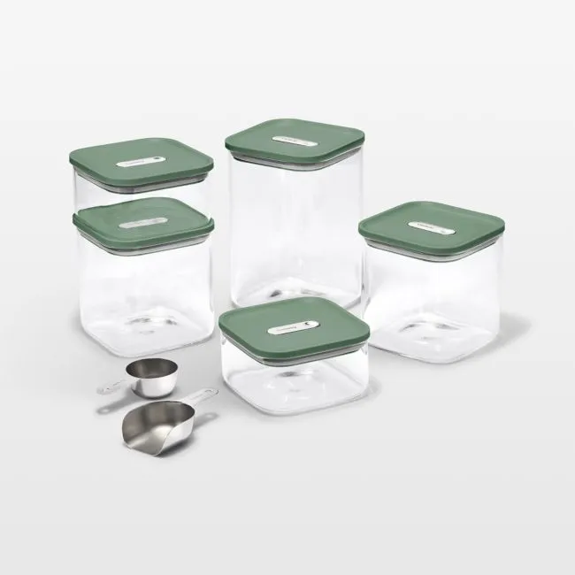 Caraway ® Sage 13-Piece Airtight Glass Food Storage Container Set with Plastic and Silicone Lids