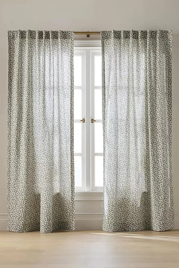 Irena Cotton Linen Floral Curtain