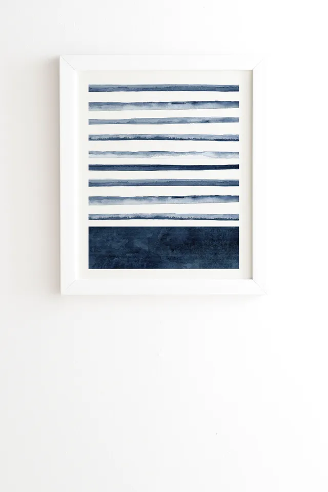 Stripes Watercolor Pattern by Kris Kivu - Framed Wall Art Basic White 30" x 30"