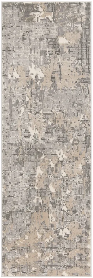 Arlo Home Woven Area Rug, MDW178F, Grey,  2' 7" X 8'