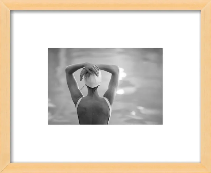 Woman Swimmer in a White Cap by Lucy Snowe for Artfully Walls