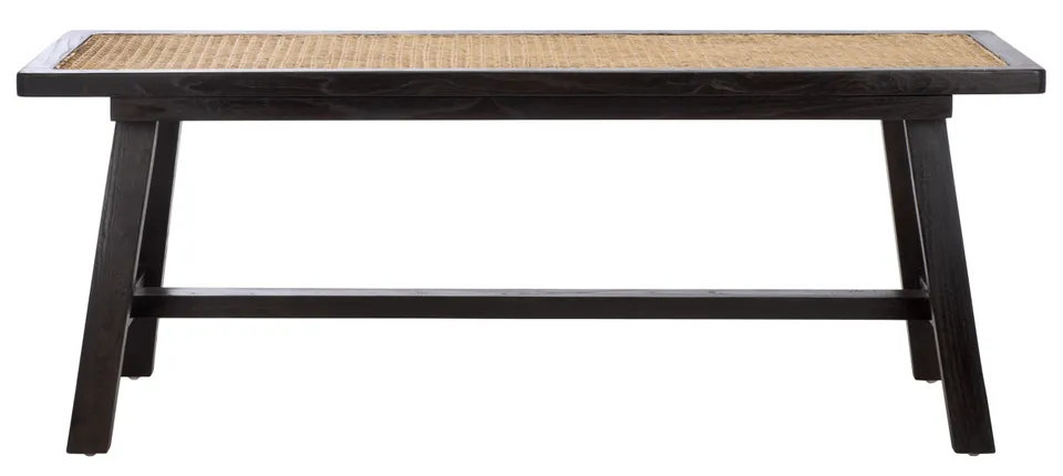 Henrik Cane Bench - Black / Natural