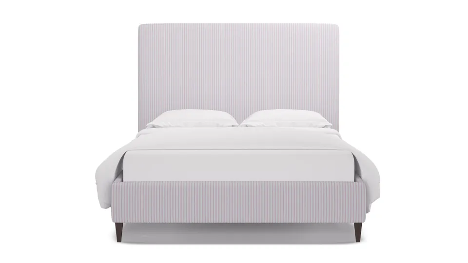 Classic Bed, Pink Classic Ticking Stripe, Espresso Square Tapered Leg, King