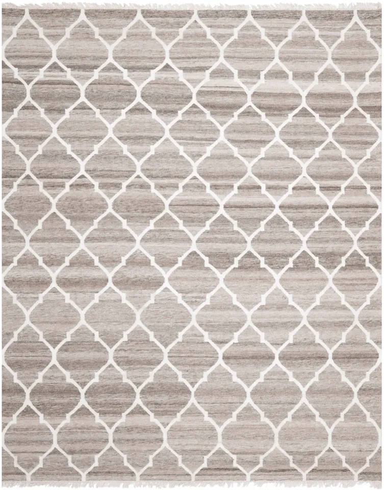 Arlo Home Hand Woven Flatweave Area Rug, NKM317A, Light Grey/Ivory,  10' X 14'