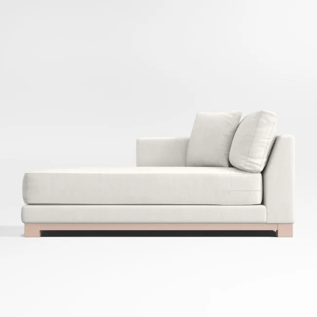Gather Deep Wood Base Left-Arm Chaise Lounge Sectional Piece