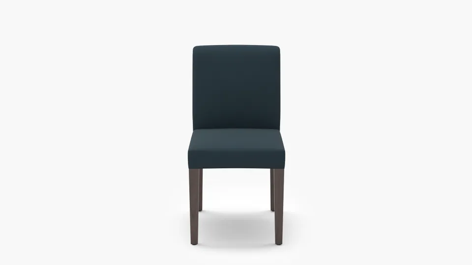 Signature Dining Chair, Navy Everyday Linen, Espresso Square Tapered Leg