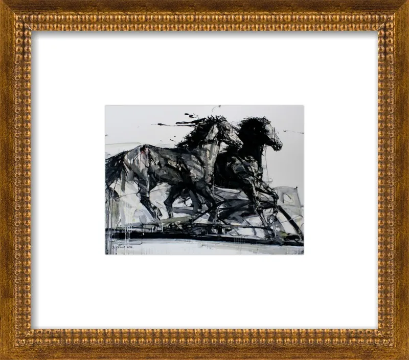 Black Stallions by Shao Y. Zhang for Artfully Walls